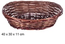 Cesta mimbre ovalada caoba 40x30x11 cm