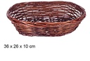 Cesta mimbre ovalada caoba 36x26x10 cm