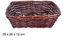 Cesta mimbre rectangular caoba 36x26 cm