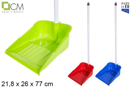 [108982] Recogedor plastico con palo color surtido