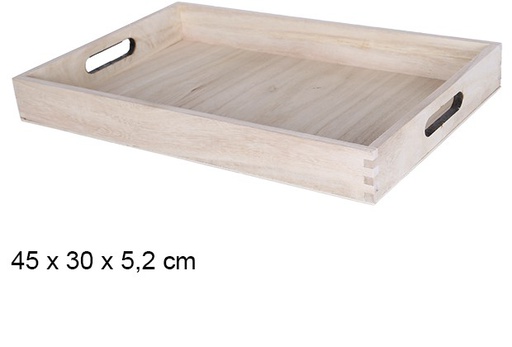 [108131] Bandeja de madeira natural 45x30 cm