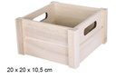 Caja madera cuadrada natural 20 cm