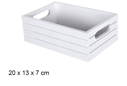 [108169] White wooden box 20x13x7 cm