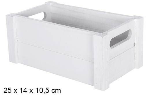[108173] White wooden box 25x14x10,5 cm