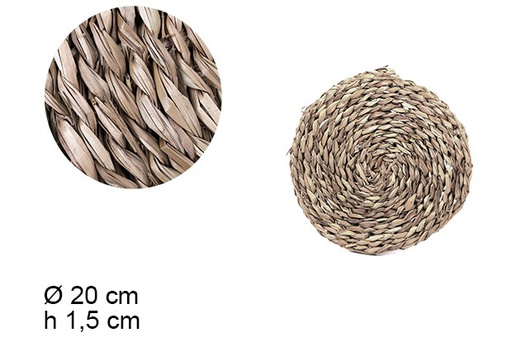 [108116] Round bulrush trivet 20 cm