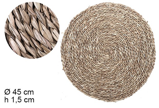 [108123] Round cattail trivet 45 cm