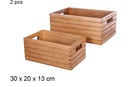 Pack 2 cajas madera caoba 30x20x13 cm