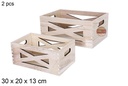 Pack 2 cajas madera natural 30x20 cm
