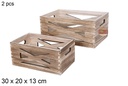 Pack 2 cajas madera vintage 30x20 cm