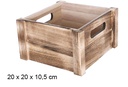 Caja madera cuadrada vintage 20 cm