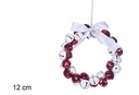 Corona metal cascabel rojo y blanco 12cm