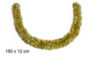 Boa pelo ancho verde/oro 12x180 cm