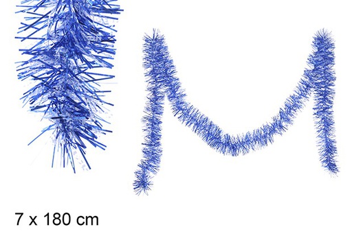 [109317] Snow/blue wide Christmas tinsel 7x180 cm