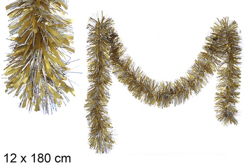 [109337] Boa pelo ancho oro mate/plata holograma 12x180cm