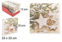 Pack 20 servilletas Navidad decoración estrellas 33 cm