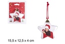 Star shape pendant with Christmas photo