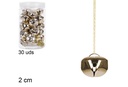 Jar of 30 gold bells 2 cm
