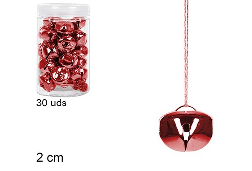 [108066] Jar of 30 red bells 2cm