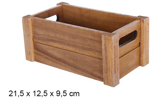 [108178] Coffret en bois couleur acajou 21,5x12,5x9,5 cm