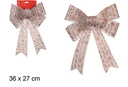 Laço de serapilheira decorado vermelho HOHOHO 36x27 cm