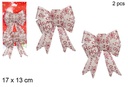 Pack 2 laço de tecido saco decorado vermelho HOHOHO 17x13 cm