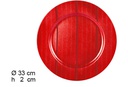 Sottopiatto con righe rosse lucide 33 cm