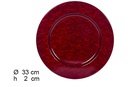 Piatto in metallo rosso basso lucido 33 cm