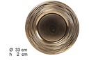 Sous plaque dorée brillante à bord décoré 33 cm