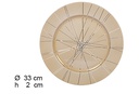 Sottopiatto decorato con fili glitter oro 33 cm