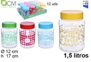 Tarro plástico decorado 1,5 l.