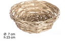 Cesta mimbre redonda oro Navidad 23 cm