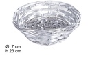 Cesta mimbre redonda plata Navidad 23 cm