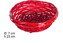 Cesta mimbre redonda roja Navidad 23 cm