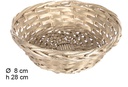 Cesta mimbre redonda oro Navidad 28 cm
