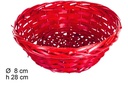 Cesta mimbre redonda roja Navidad 28 cm