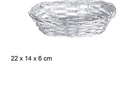 Cesta mimbre ovalada plata Navidad 22x14 cm