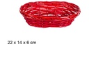 Cesta mimbre ovalada roja Navidad 22x14 cm