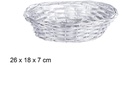 Cesta mimbre ovalada plata Navidad 26x18 cm
