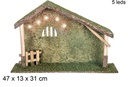 Cabaña madera con 5 LED 47x13x31 cm