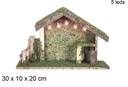 Cabaña madera con 5 LED 30x10x20 cm