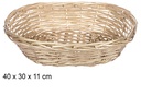 Cesta mimbre ovalada Navidad oro 40x30 cm