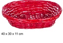 Cesta mimbre ovalada Navidad roja 40x30 cm