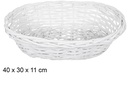 Cesta mimbre ovalada Navidad blanca 40x30 cm