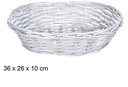 Cesta mimbre ovalada Navidad plata 36x26 cm