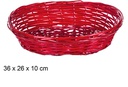 Cesta mimbre ovalada Navidad roja 36x26 cm