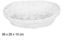 Cesta mimbre ovalada Navidad blanca 36x26 cm