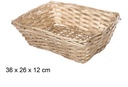 Cesta mimbre rectangular Navidad oro 36x26 cm