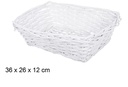 Cesta mimbre rectangular Navidad blanca 36x26 cm