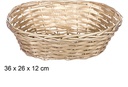 Cesta mimbre ovalada Navidad oro 36x26 cm