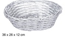 Cesta mimbre ovalada Navidad plata 36x26 cm